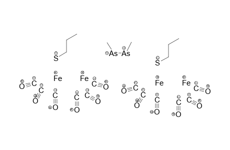 Tetrairon(I) methyl(methylarsanidyl)arsanide di(propane-1-thiolate)dodecacarbonyl