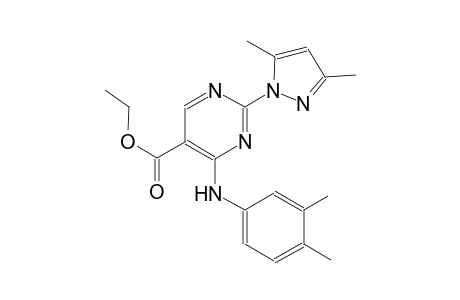 ethyl 4-(3,4-dimethylanilino)-2-(3,5-dimethyl-1H-pyrazol-1-yl)-5-pyrimidinecarboxylate