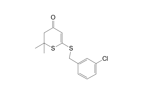 2H-Thiopyran-4(3H)-one, 6-(3-chlorobenzylthio)-2,2-dimethyl-