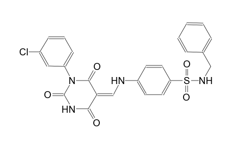 N-benzyl-4-{[(Z)-(1-(3-chlorophenyl)-2,4,6-trioxotetrahydro-5(2H)-pyrimidinylidene)methyl]amino}benzenesulfonamide