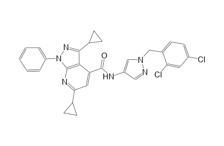 3,6-dicyclopropyl-N-[1-(2,4-dichlorobenzyl)-1H-pyrazol-4-yl]-1-phenyl-1H-pyrazolo[3,4-b]pyridine-4-carboxamide
