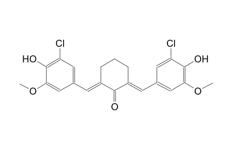 (2E,6E)-2,6-bis(3-chloro-4-hydroxy-5-methoxybenzylidene)cyclohexanone