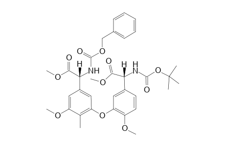 [N-t-Butoxycarbonyl-(R)-3-hydroxy-4-methoxyphenylglycine methyl ester]-O-[N-benzyloxycarbonyl-(S)-2-methyl-3-methoxyphenylglycine methyl ester