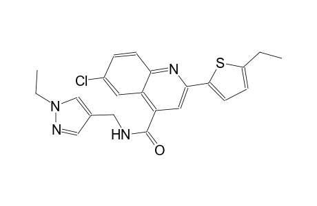 6-chloro-N-[(1-ethyl-1H-pyrazol-4-yl)methyl]-2-(5-ethyl-2-thienyl)-4-quinolinecarboxamide