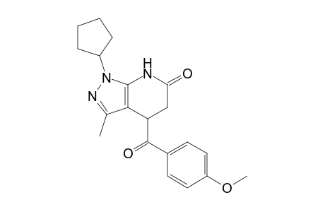 1-Cyclopentyl-4-(4-methoxybenzoyl)-3-methyl-1,4,5,7-tetrahydro-6H-pyrazolo[3,4-b]pyridin-6-one