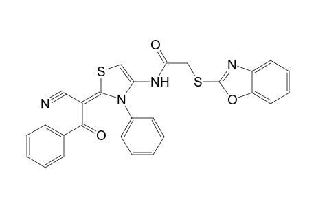 2-(1,3-benzoxazol-2-ylsulfanyl)-N-[(2E)-2-(1-cyano-2-oxidanylidene-2-phenyl-ethylidene)-3-phenyl-1,3-thiazol-4-yl]ethanamide