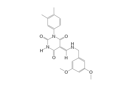 (5Z)-5-{[(3,5-dimethoxybenzyl)amino]methylene}-1-(3,4-dimethylphenyl)-2,4,6(1H,3H,5H)-pyrimidinetrione