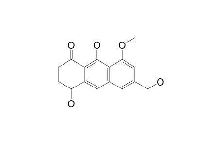 1-OXO-4(5),9-DIHYDROXY-8-METHOXY-6-HYDROXYMETHYL-1,2,3,4-TETRAHYDROANTHRACENE