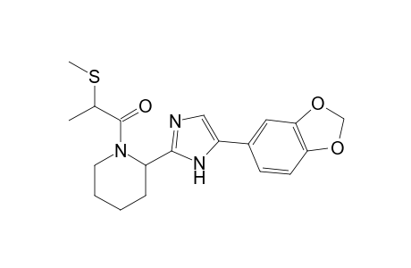 1-(2-(5-(benzo[d][1,3]dioxol-5-yl)-1H-imidazol-2-yl)piperidin-1-yl)-2-(methylthio)propan-1-one