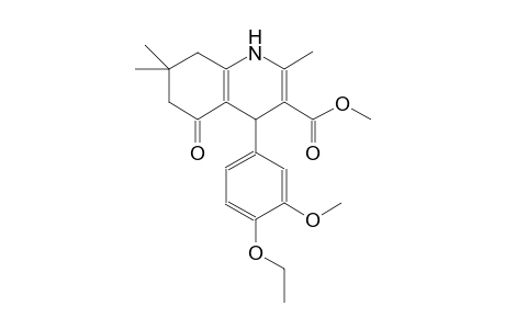 methyl 4-(4-ethoxy-3-methoxyphenyl)-2,7,7-trimethyl-5-oxo-1,4,5,6,7,8-hexahydro-3-quinolinecarboxylate