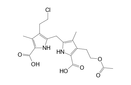 5,5'-Dicarboxy-3'-(2-chloroethyl)-4-(2-acetoxyethyl)-3,4'-dimethylpyrromethane