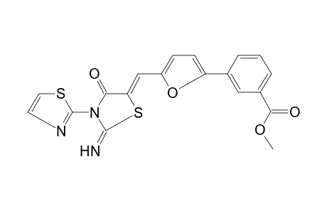 3-[5-[(Z)-(2-imino-4-keto-3-thiazol-2-yl-thiazolidin-5-ylidene)methyl]-2-furyl]benzoic acid methyl ester