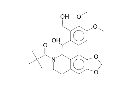 1,3-Dioxolo[4,5-g]isoquinoline-5-methanol, 6-(2,2-dimethyl-1-oxopropyl)-5,6,7,8-tetrahydro-.alpha.-[2-(hydroxymethyl)-3,4-dimethoxyphenyl]-, (R*,S*)-(.+-.)-