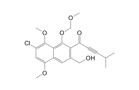 1-[7-chloranyl-3-(hydroxymethyl)-5,8-dimethoxy-1-(methoxymethoxy)naphthalen-2-yl]-4-methyl-pent-2-yn-1-one