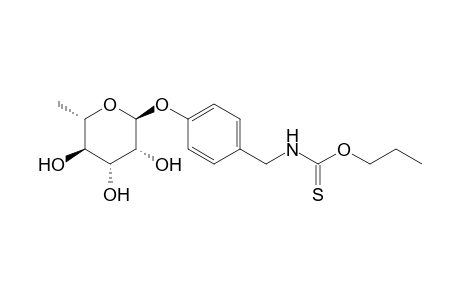 N-[4-[(2S,3R,4R,5R,6S)-3,4,5-trihydroxy-6-methyl-tetrahydropyran-2-yl]oxybenzyl]thiocarbamic acid O-propyl ester