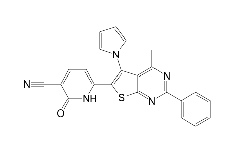 6-(3-Cyano-1,2-dihydro-2-oxopyridin-6-yl)-5-(1-pyrrolyl)-4-methyl-2-phenylthieno[2,3-d]pyrimidine