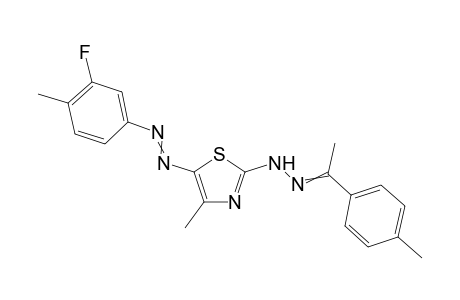 5-((3-Fluoro-4-methylphenyl)diazenyl)-4-methyl-2-(2-(1-(p-tolyl)ethylidene)hydrazinyl)-thiazole