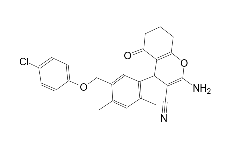 2-amino-4-{5-[(4-chlorophenoxy)methyl]-2,4-dimethylphenyl}-5-oxo-5,6,7,8-tetrahydro-4H-chromene-3-carbonitrile