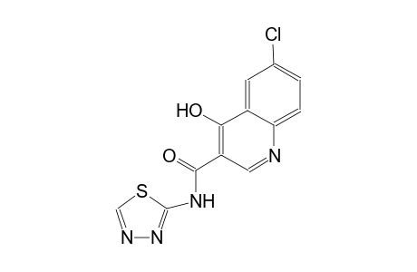 3-quinolinecarboxamide, 6-chloro-4-hydroxy-N-(1,3,4-thiadiazol-2-yl)-