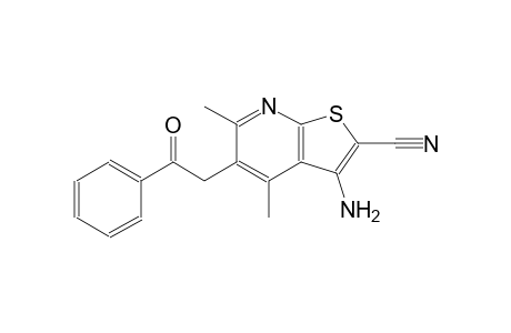 thieno[2,3-b]pyridine-2-carbonitrile, 3-amino-4,6-dimethyl-5-(2-oxo-2-phenylethyl)-