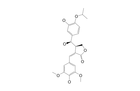 TRANS-(E)-2,2'-(4-HYDROXY-3,5-DIMETHOXYBENZAL)-3-(ALPHA,3-DIHYDROXY-4-ISOPROPOXYBENZYL)-BUTANOLIDE
