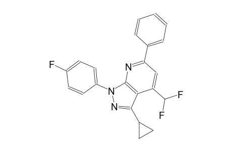 1H-pyrazolo[3,4-b]pyridine, 3-cyclopropyl-4-(difluoromethyl)-1-(4-fluorophenyl)-6-phenyl-