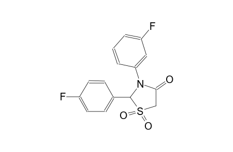 3-(3-fluorophenyl)-2-(4-fluorophenyl)-1,3-thiazolidin-4-one 1,1-dioxide