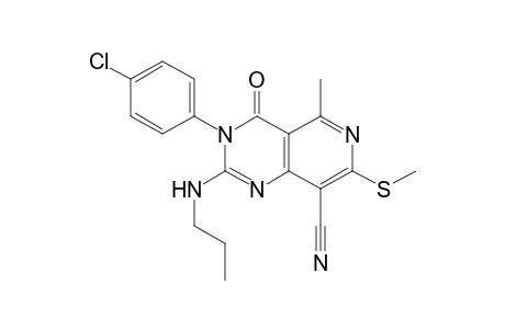 3-(4-Chlorophenyl)-8-cyano-5-methyl-7-(methylthio)-2-propylamino-pyrido[4,3-d]pyrimidin-4(3H)-one