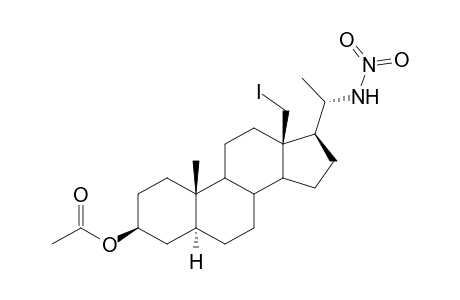 Pregnan-3-ol, 18-iodo-20-(nitroamino)-, acetate (ester), (3.beta.,5.alpha.,20R)-