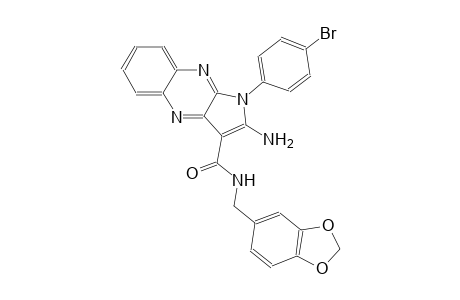 2-amino-N-(1,3-benzodioxol-5-ylmethyl)-1-(4-bromophenyl)-1H-pyrrolo[2,3-b]quinoxaline-3-carboxamide
