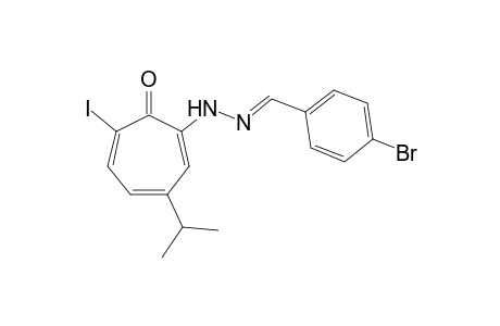 p-bromobenzaldehyde, (6-iodo-3-isopropyl-7-oxo-1,3,5-cycloheptatrien-1-yl)hydrazone