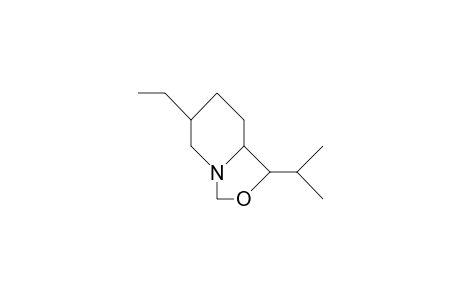 R-1,C-6,C-8a-cis-6-Ethyl-1-isopropyl-cis(5H,8aH)-perhydro-oxazolo[3,4-a]pyridine