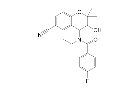 6-cyano-2,2-dimethyl-trans-4-(4-fluorobenzoyl-N-ethylamino)-2H-1-benzopyran-3-ol