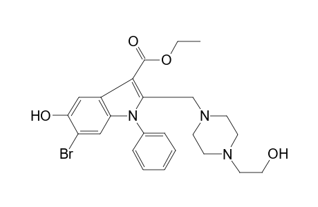 6-Bromo-5-hydroxy-2-[[4-(2-hydroxyethyl)-1-piperazinyl]methyl]-1-phenyl-3-indolecarboxylic acid ethyl ester