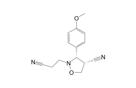 2-Isoxazolidinepropanenitrile, 4-cyano-3-(4-methoxyphenyl)-, cis-