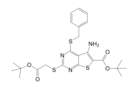 t-Butyl 5-amino-4-(benzyllthio)-2-[(t-butoxycarbonyl)methylthio]-thieno[2,3-d]pyrimidine-6-carboxylate