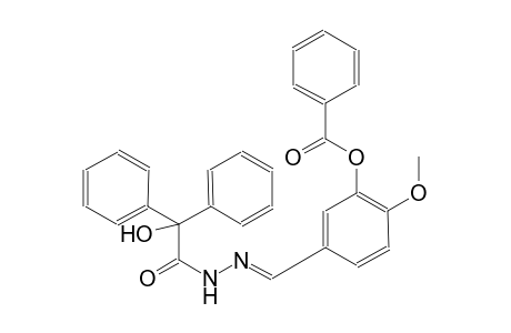 5-((E)-{[hydroxy(diphenyl)acetyl]hydrazono}methyl)-2-methoxyphenyl benzoate