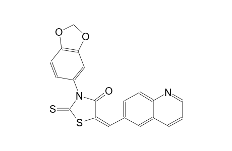 4-thiazolidinone, 3-(1,3-benzodioxol-5-yl)-5-(6-quinolinylmethylene)-2-thioxo-, (5E)-