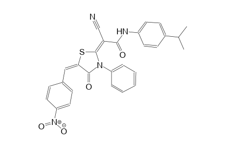 (2E)-2-cyano-N-(4-isopropylphenyl)-2-[(5E)-5-(4-nitrobenzylidene)-4-oxo-3-phenyl-1,3-thiazolidin-2-ylidene]ethanamide