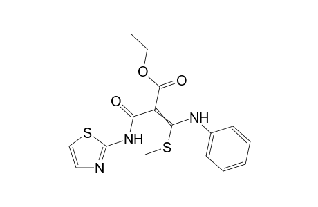 Ethyl 3-(methylthio)-3-(phenylamino)-2-(thiazol-2-ylcarbamoyl)acrylate