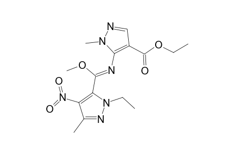ETHYL-5-[[(1-ETHYL-3-METHYL-4-NITRO-1H-PYRAZOL-5-YL)-METHOXYMETHYLENE]-AMINO]-1-METHYL-1H-PYRAZOLE-4-CARBOXYLATE