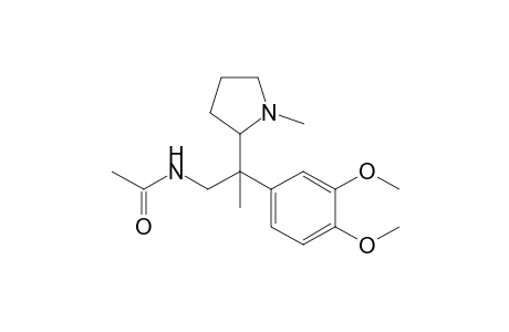2-(3',4'-Dimethoxyphenyl)-2-(N'-methylpyrrolidin-2"-yl)-N-acetylpropylamine