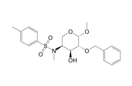 .beta.-L-Arabinopyranoside, methyl 4-deoxy-4-[methyl[(4-methylphenyl)sulfonyl]amino]-2-O-(phenylmethyl)-