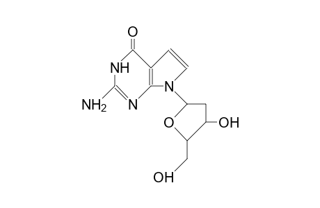 2-Amino-7-(2-deoxy-B-D-erythro-pentafuranosyl)-3,7-dihydro-pyrrolo(2,3-D)pyrimidin-4-one