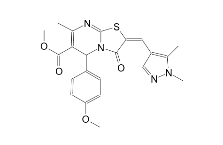 methyl (2E)-2-[(1,5-dimethyl-1H-pyrazol-4-yl)methylene]-5-(4-methoxyphenyl)-7-methyl-3-oxo-2,3-dihydro-5H-[1,3]thiazolo[3,2-a]pyrimidine-6-carboxylate