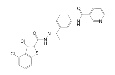 N-(3-{(1E)-N-[(3,4-dichloro-1-benzothien-2-yl)carbonyl]ethanehydrazonoyl}phenyl)nicotinamide