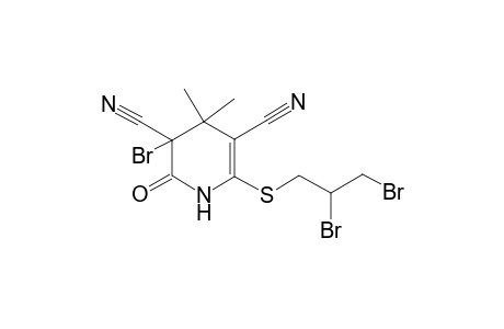 3-Bromo-6-(2,3-dibromo-propylsulfanyl)-4,4-dimethyl-2-oxo-1,2,3,4-tetrahydro-pyridine-3,5-dicarbonitrile