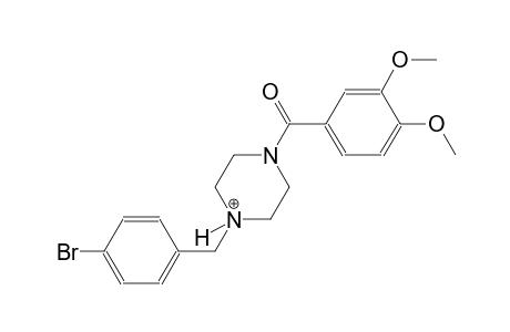 1-(4-bromobenzyl)-4-(3,4-dimethoxybenzoyl)piperazin-1-ium