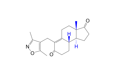 (+/-)-19-(3,5-dimethyl-4-isoxazolyl)-A-norandrost-9-ene-5,17-dione