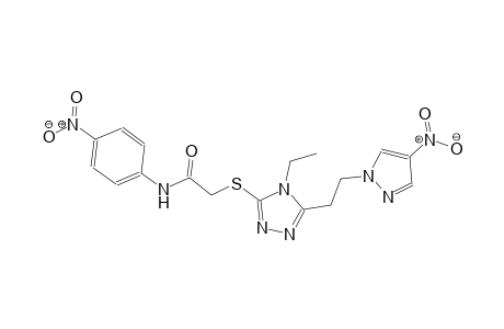 2-({4-ethyl-5-[2-(4-nitro-1H-pyrazol-1-yl)ethyl]-4H-1,2,4-triazol-3-yl}sulfanyl)-N-(4-nitrophenyl)acetamide